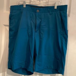 Under armour size 38 flat front golf shorts aqua blue
